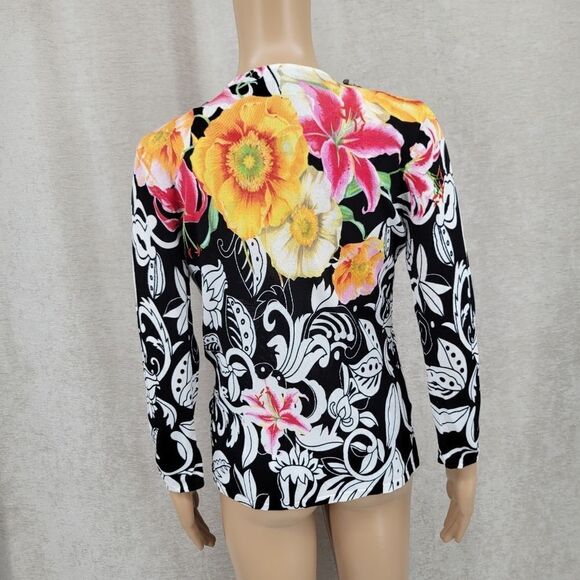 Alberto Makali Y2K 2pc Tank & Tie Front Cardigan Beaded Floral Women's Small - Picture 8 of 13